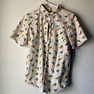 Geometric pattern dinosaur button up shirt. Cat&Jack size XL (16).